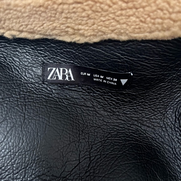 Zara Teddy Sherpa Shearling Oversized Shirt Jacket Shacket - Picture 6 of 7
